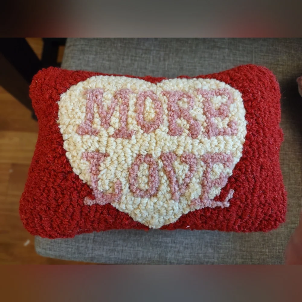 NWT Sundance Handmade Wool More Love Pillow